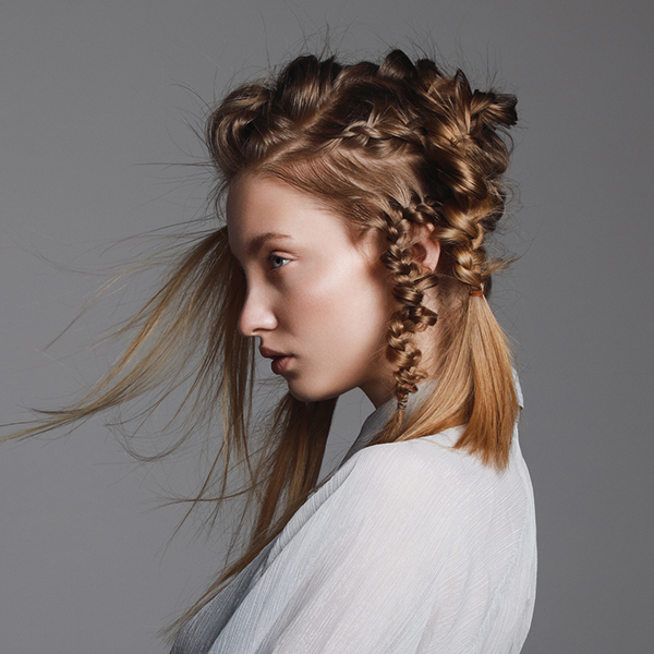 Woman with creative hairstyle